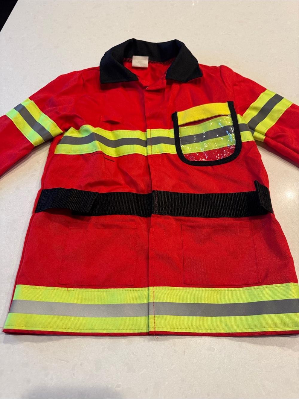 Kids Red Firefighter Costume Jacket with Reflective Stripes